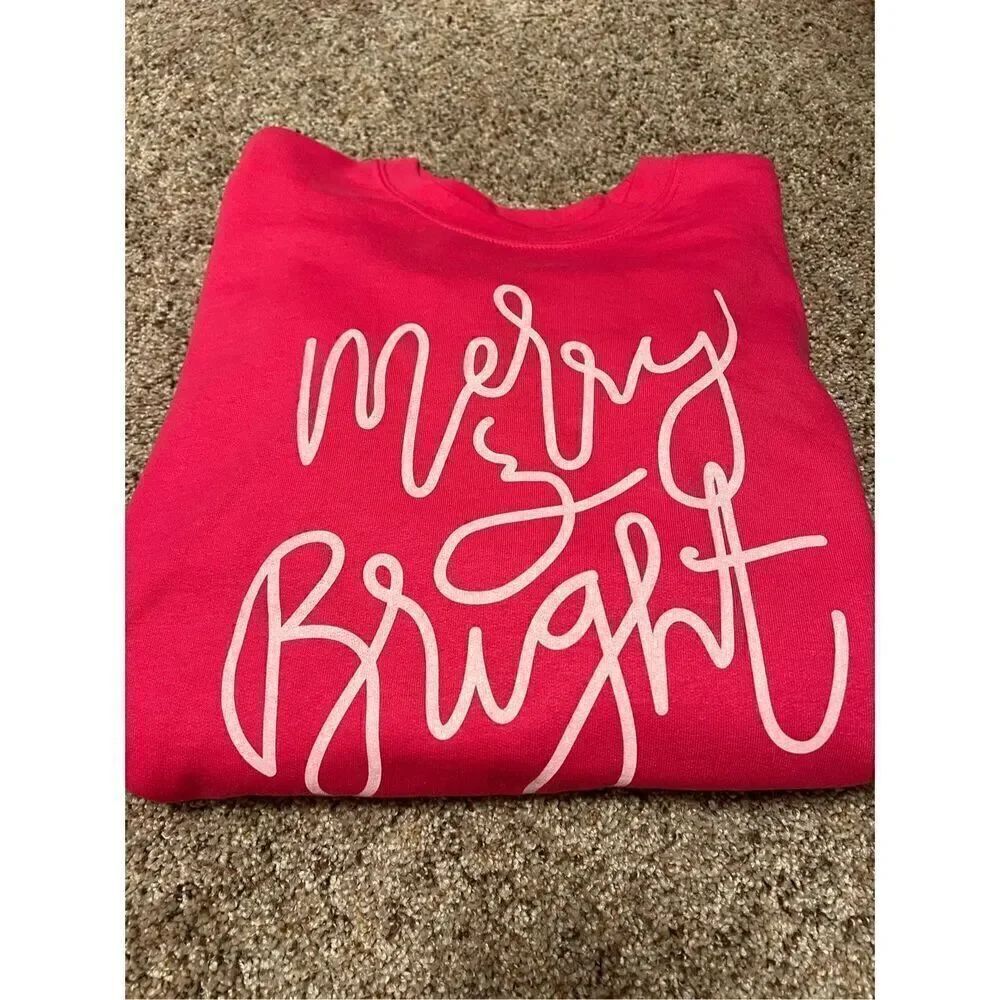 New Gameday Couture & Social House Merry & Bright hot Pink sweatshirt